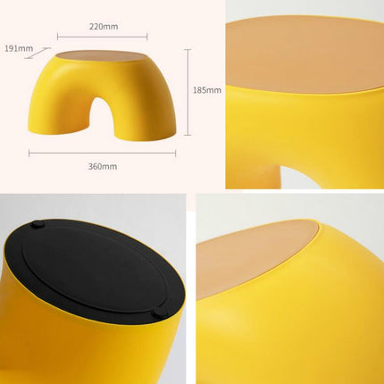Simple Circular Small Bench Home Round Children Stool for Shoe Stool(Yellow)-garmade.com