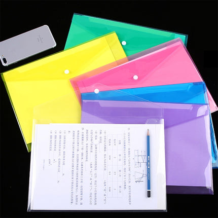 12 PCS A4 Clear Document Bag Paper File Folder Stationery School Office PP Case(Blue)-garmade.com