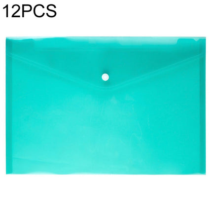 12 PCS A4 Clear Document Bag Paper File Folder Stationery School Office PP Case(Green)-garmade.com