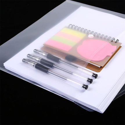 12 PCS A4 Clear Document Bag Paper File Folder Stationery School Office PP Case(Pink)-garmade.com