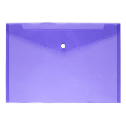 12 PCS A4 Clear Document Bag Paper File Folder Stationery School Office PP Case(Purple)-garmade.com
