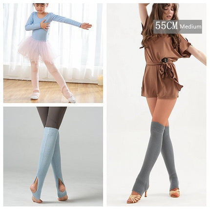 Long Leggings Latin Ballet Socks Adult Children Leggings Wool Socks(Light Purple)-garmade.com