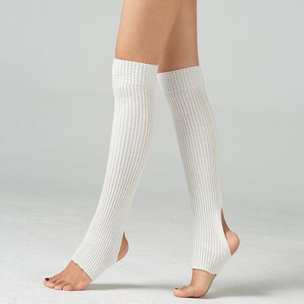 Long Leggings Latin Ballet Socks Adult Children Leggings Wool Socks(White)-garmade.com