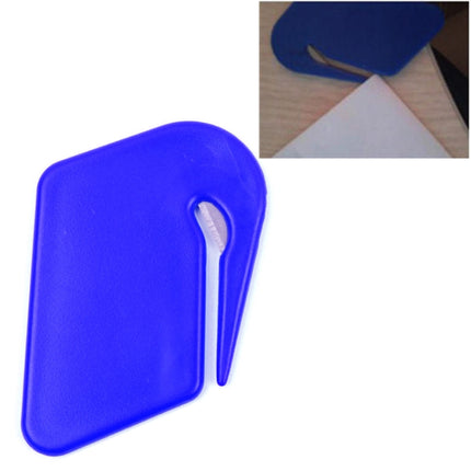 Plastic Mini Letter Knife Letter Mail Envelope Opener Safety Paper Guarded Cutter Blade Office Equipment(Blue)-garmade.com