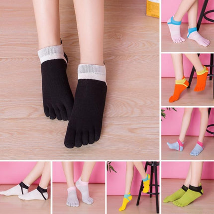 Ladies Finger Socks Cotton Breathable Mesh Socks Sock Mouth Foot Design Split Socks(Green)-garmade.com