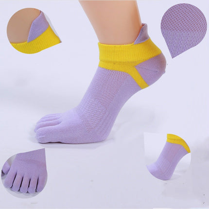 Ladies Finger Socks Cotton Breathable Mesh Socks Sock Mouth Foot Design Split Socks(Green)-garmade.com