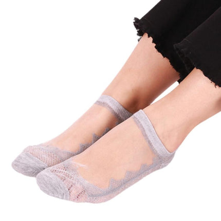 Transparent Breathable Gass Stockings Socks Women's New Retro Card Silk Socks Summer Ladies Ice Socks( Pink)-garmade.com