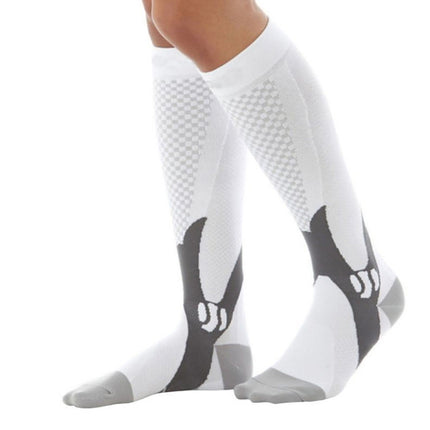 3 Pairs Compression Socks Outdoor Sports Men Women Calf Shin Leg Running, Size:L/XL(White)-garmade.com