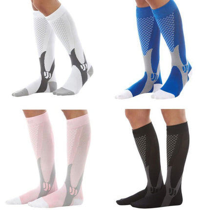 3 Pairs Compression Socks Outdoor Sports Men Women Calf Shin Leg Running, Size:L/XL(White)-garmade.com
