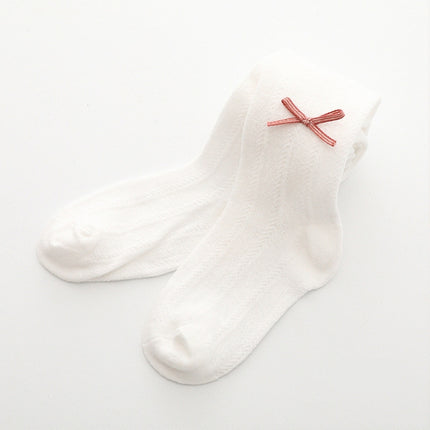 Children Baby Thin Bow Leggings Tight Pantyhose, Size:21/23(White)-garmade.com