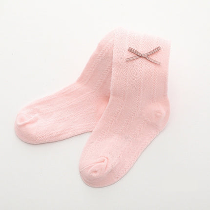 Children Baby Thin Bow Leggings Tight Pantyhose, Size:21/23(Pink)-garmade.com