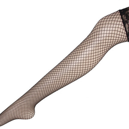 Sexy Linger Over Knee Socks Sexy Fishnet Lace Nylon Top Mesh Thigh High Stockings Pantyhose Long Tights(Black)-garmade.com