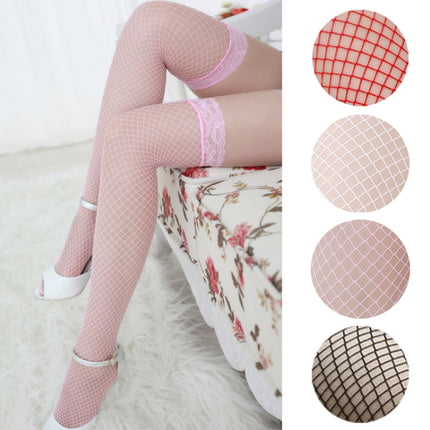 Sexy Linger Over Knee Socks Sexy Fishnet Lace Nylon Top Mesh Thigh High Stockings Pantyhose Long Tights(Black)-garmade.com