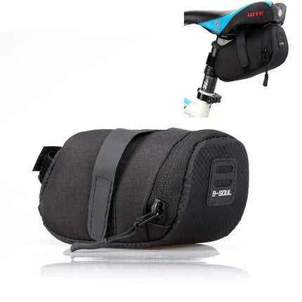 3 Color Nylon Bicycle Bag Bike Waterproof Storage Saddle Bag Cycling Tail Rear Pouch Bag(Black)-garmade.com