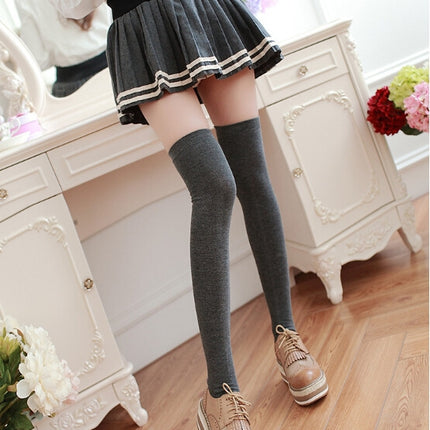 3 Pairs Sexy Thigh High Stocking Women Over knee Socks Female Hosiery Stockings(Dark Grey)-garmade.com