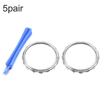 For Xbox One Elite 5pairs 3D Replacement Ring + Screwdriver Handle Accessories, Colour:Silver Plating-garmade.com