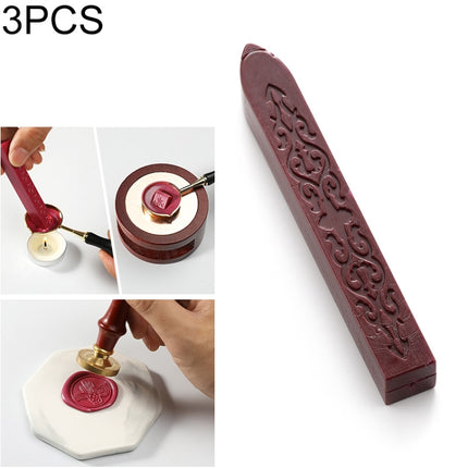 3 PCS Seal Dedicated Beeswax Stick Paint Stamp Handmade DIY Tool Sealing Strips(Dark red)-garmade.com