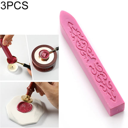 3 PCS Seal Dedicated Beeswax Stick Paint Stamp Handmade DIY Tool Sealing Strips(Pink)-garmade.com