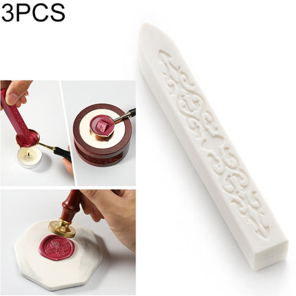 3 PCS Seal Dedicated Beeswax Stick Paint Stamp Handmade DIY Tool Sealing Strips(White)-garmade.com