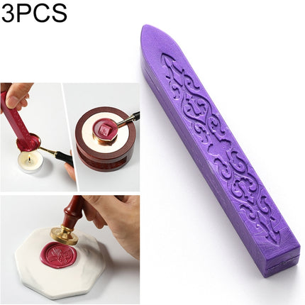 3 PCS Seal Dedicated Beeswax Stick Paint Stamp Handmade DIY Tool Sealing Strips(Purple)-garmade.com