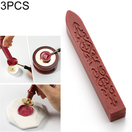 3 PCS Seal Dedicated Beeswax Stick Paint Stamp Handmade DIY Tool Sealing Strips(Brown red)-garmade.com