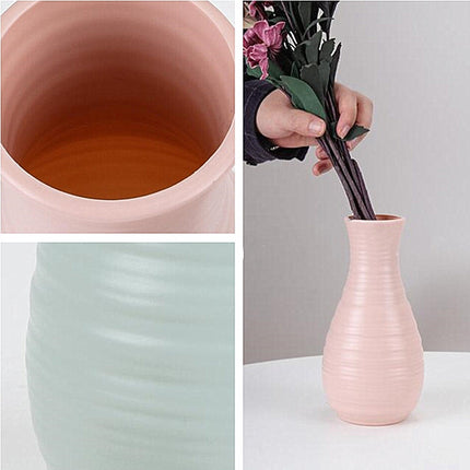 Modern Simple Plastic Flower Vase Creative Desktop Decoration Ornaments(Milk White)-garmade.com