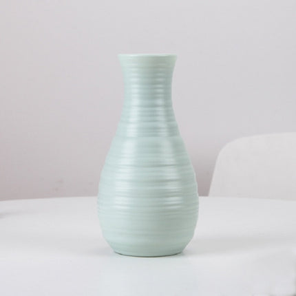 Modern Simple Plastic Flower Vase Creative Desktop Decoration Ornaments(Blue)-garmade.com