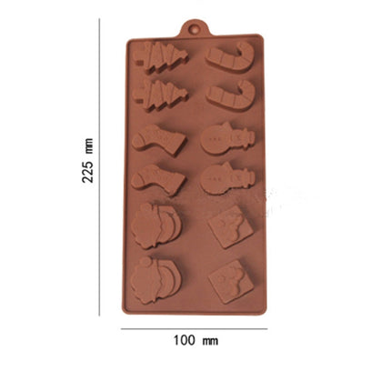 Silicone Christmas Chocolate Baking Tools Non-stick Jelly Candy 3D DIY Decoration Mold(Chocolate)-garmade.com