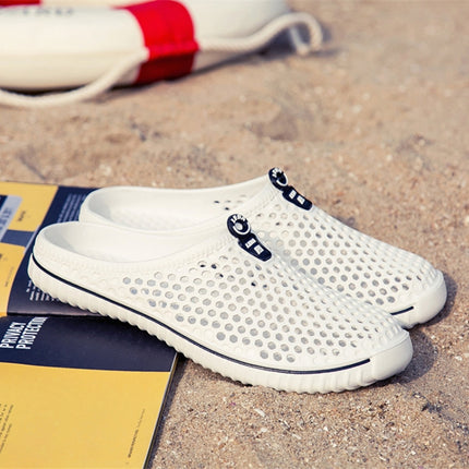 Fashion Breathable Hollow Sandals Couple Beach Sandals, Shoe Size:43(White)-garmade.com