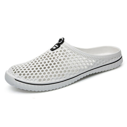 Fashion Breathable Hollow Sandals Couple Beach Sandals, Shoe Size:44(White)-garmade.com