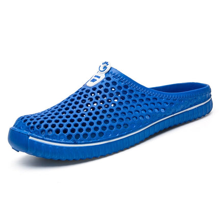 Fashion Breathable Hollow Sandals Couple Beach Sandals, Shoe Size:45(Blue)-garmade.com