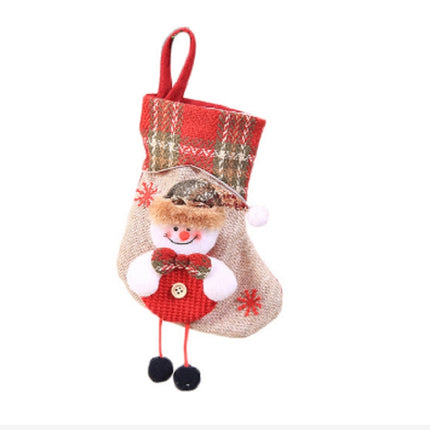 Mini Christmas Stockings Gift Bags Christmas Decorations for Home Festival Party(Snowman Style)-garmade.com