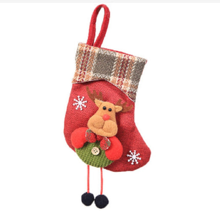 Mini Christmas Stockings Gift Bags Christmas Decorations for Home Festival Party(Little Deer Style)-garmade.com