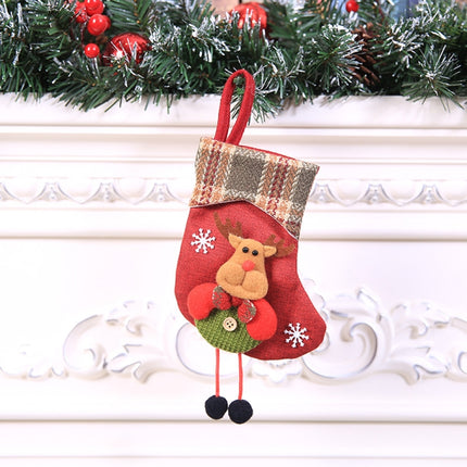 Mini Christmas Stockings Gift Bags Christmas Decorations for Home Festival Party(Little Deer Style)-garmade.com