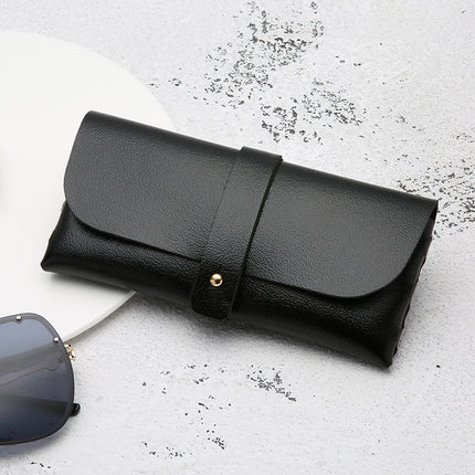 Fashion Portable Glasses Case Magnetic PU Leather Foldable Glasses Box for Eyeglass Oversize Sunglasses(Black)-garmade.com