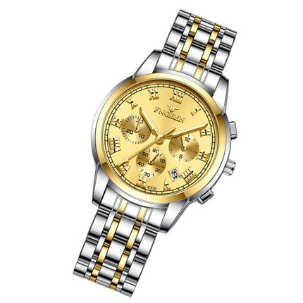 FNGEEN 4006 Ladies Quartz Watch Fashion Luminous Date Display Watch(Gold Golden Surface)-garmade.com