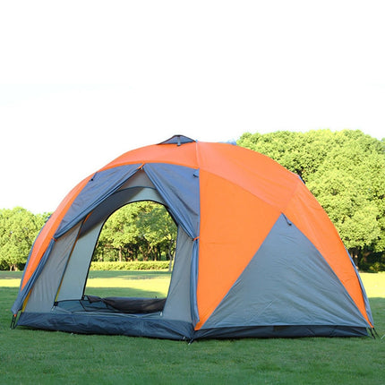 Large Double-layer 3 Open Door 6 Corner Can Live 10 People Manual Outdoor Camping Tent-garmade.com
