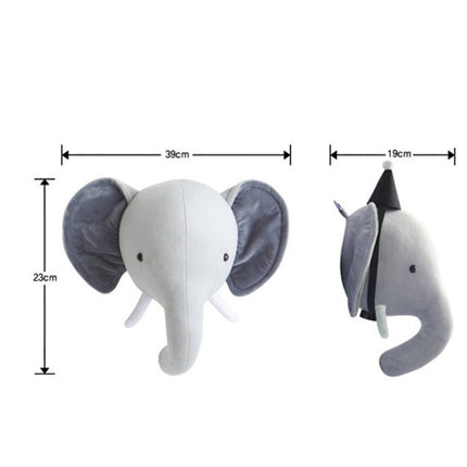 Children Room Wall Stuffed Plush Toy Baby Bedroom Decoration Animal Head Wall Decorate Toy Doll for Kids(Elephant)-garmade.com