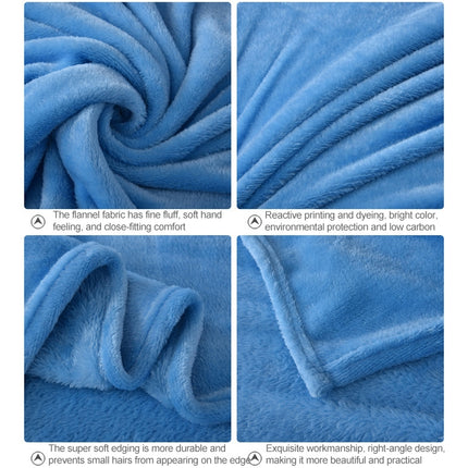 Solid Color Flannel Coral Fleece Blanket Super Soft Plaid Coverlet Sofa Cover Winter Warm Sheets Easy Wash Faux Fur Blankets, Size:200X230cm(Dark blue)-garmade.com