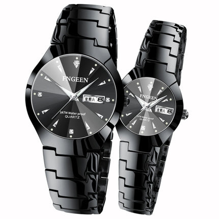 FNGEEN 5808 Women Fashion Steel Strap Quartz Watch Couple Watch(Brown Steel Coffee Surface)-garmade.com