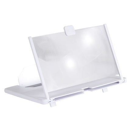 12 Inch Pull-Out Mobile Phone Screen Magnifier 3D Desktop Stand, Style:Blu-ray Model(White)-garmade.com