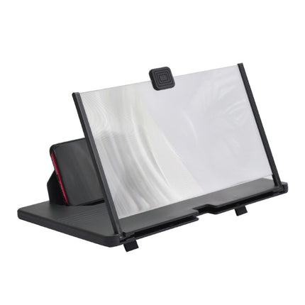 12 Inch Pull-Out Mobile Phone Screen Magnifier 3D Desktop Stand, Style:HD Model(Black)-garmade.com
