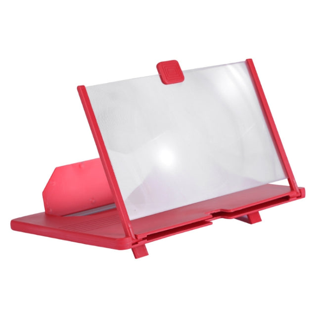 12 Inch Pull-Out Mobile Phone Screen Magnifier 3D Desktop Stand, Style:HD Model(Red)-garmade.com