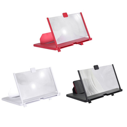 12 Inch Pull-Out Mobile Phone Screen Magnifier 3D Desktop Stand, Style:HD Model(White)-garmade.com