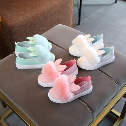 Non-slip Rabbit Ear Princess Children Shoes, Shoe Size:13.5cm(Green)-garmade.com