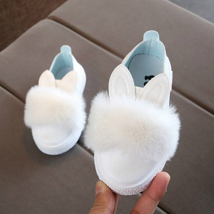Non-slip Rabbit Ear Princess Children Shoes, Shoe Size:16.8cm(White)-garmade.com