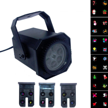 8W LED Stage Lighting Christmas Snowflake Pattern Projection Lamp Effect Laser Light, Plug Specifications:US Plug(6 Holes)-garmade.com