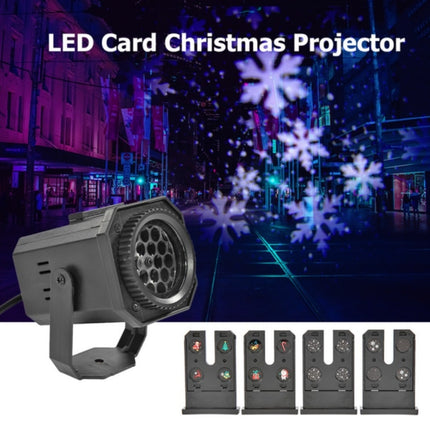 8W LED Stage Lighting Christmas Snowflake Pattern Projection Lamp Effect Laser Light, Plug Specifications:US Plug(Multiple Holes)-garmade.com