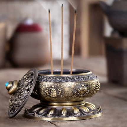 Unique Mosquito Incense Burner Mosquito Coil Holder with Metal Mesh Cover(Gold)-garmade.com
