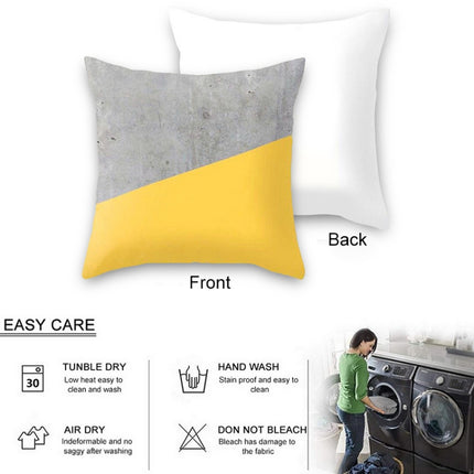 2 PCS 45x45cm Yellow Striped Pillowcase Geometric Throw Cushion Pillow Cover Printing Cushion Pillow Case Bedroom Office, Size:450*450mm(27)-garmade.com